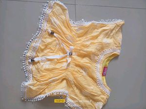 Kaftan And Skirt Set For Girls💛🤍