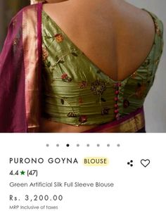 Original Suta Bombay Blouse Purono Goyna