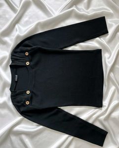 Imported Knitted black full sleeve top