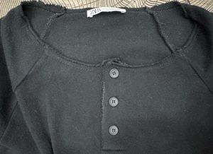 Zara Tshirt With Distressed Collar