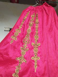 Pink &amp; Navy Embroidered Lehenga Set