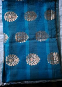 peacock blue saree