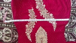 Red &amp; Gold Embroidered Indian Dress(Combo 2