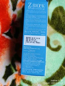 Z Block Zinc Oxide Sunscreen Gel SPF 50+
