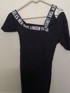 Black Shein Bodycon Off Shoulder Dress