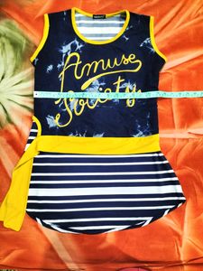Navy Blue And Mustard Top