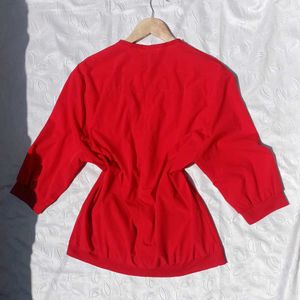 Imported Red Button-Front Jacket ♥️