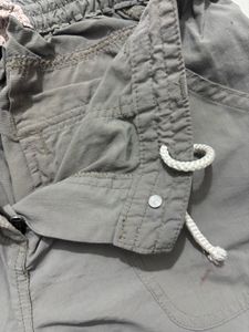 Grey Cargo Pants adjustable