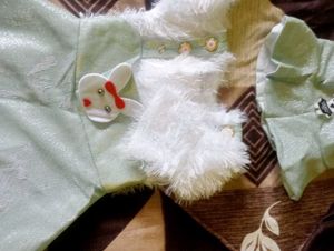 White &amp; Olive Colour Baby Girl Wool Hat Dress
