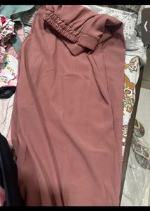 Peach Crop Top And Pants Coord Set