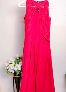 Pink Dress with Lace Vest