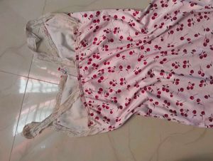 Cherry Print Slip Dress