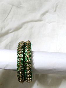 Green Leaf Bangle Set