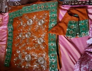 NEW BEAUTIFUL NET SAREE WITH BEAUTIFU Work