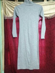 Gray Turtleneck Bodycon Dress
