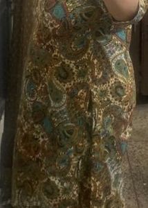 Blue Printed Cotton Three Piece Suit