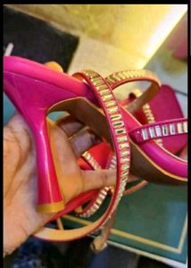 Fushcia embellished Heel