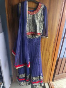 Elegant Blue Embroidered Lehenga