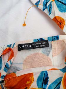 Shein Orange Puff Sleeve Dress