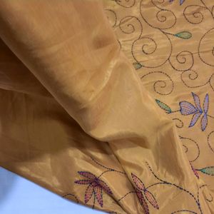 Kantha Work Saree Comes On Garden Silk Preloved Saree Fresh Condition