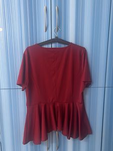 Red Peplum Top-xxl