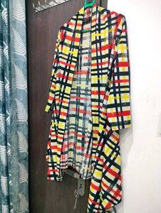 Colorful Plaid Cardigan Shrug