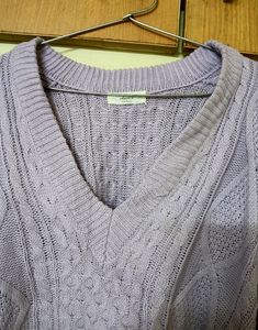 Korean Lavender Cropped Sweater