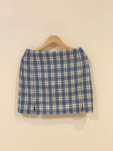 Blue Plaid Mini Skirt