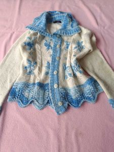Floral Knit Christmas Cardigan