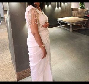 Elegant Off white Saree ready to wear