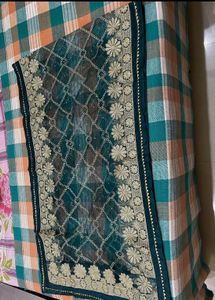 Pista Green Long Kurta &amp; Designer Dupatta Size M