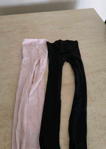 Girls Tights - Pink & Black
