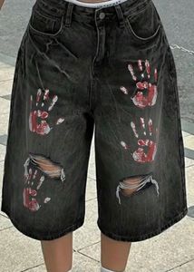 🖤Distressed Handprint Jorts🖤