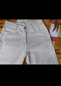 Beige Wide Leg Jeans