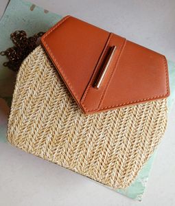 Jute & Brown Boho Sling Bag