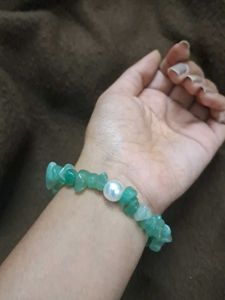 Green Aventurine &amp; Pearl Bracelet