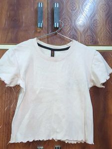 Baby Pink Fitted Crop Tshirt