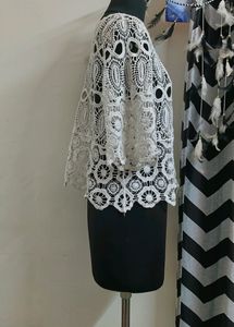 White Crochet Top