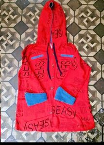 Red Sweatshirt Jacket For Women