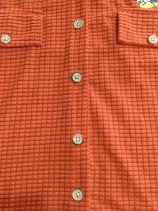Vintage Orange Button-Down Top