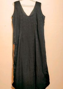 Black Golden Stone Cut Sleeve Kurti