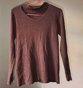 Ribbed V-Neck Top