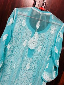 Sky Blue Chikenkari Kurta. 🩵