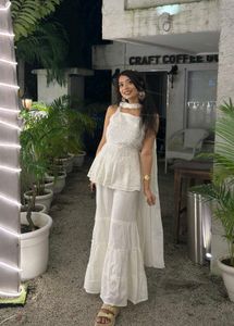 White Chikankari Sharara Set with Dupatta