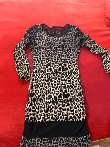 Sexy Animal Print Black Long Top