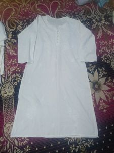 White Chickencary Kurta Set