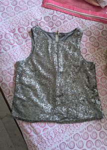 Grey Sequence Sleeveless Top (Women's)