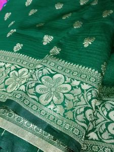 Elegant Green Banarasi Saree