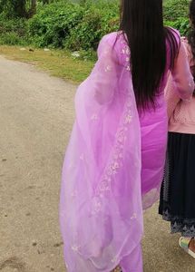 Lavender Embroidered Kurta Set