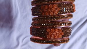 New Bangles Set Peach Colour